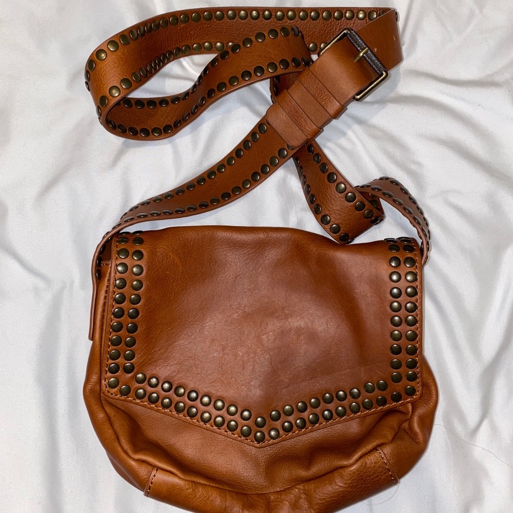 Brown Leather Treasure & Bond Crossbody Purse